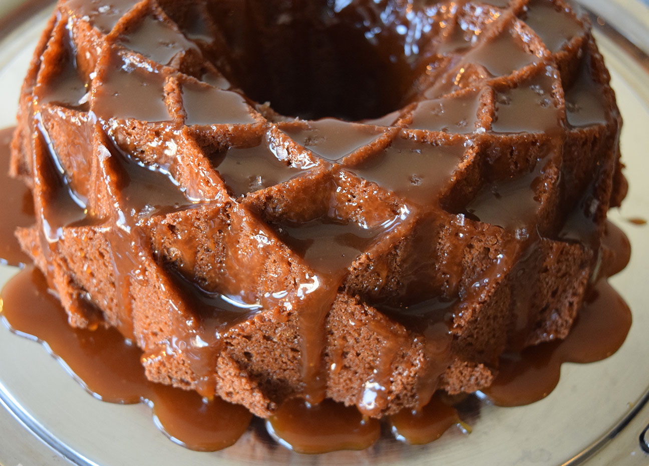 Snickerdoodle Bundt Cake with Salted Caramel Sauce