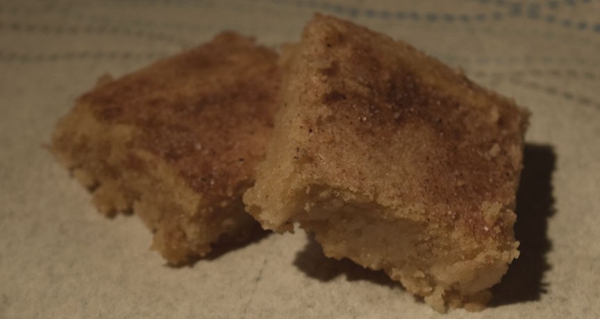 Sugar cookie bars with cinnamon and sugar