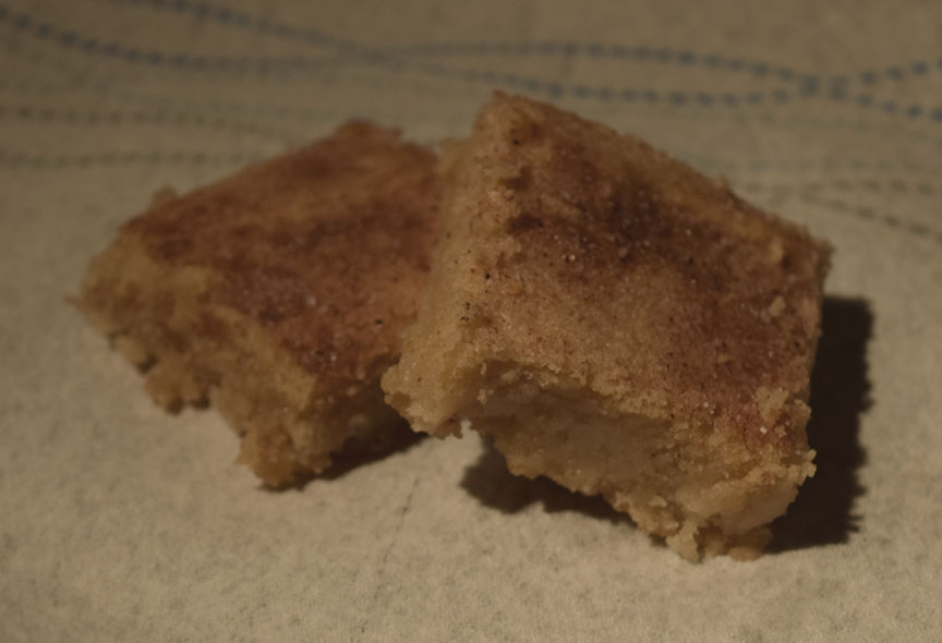Sugar cookie bars with cinnamon and sugar