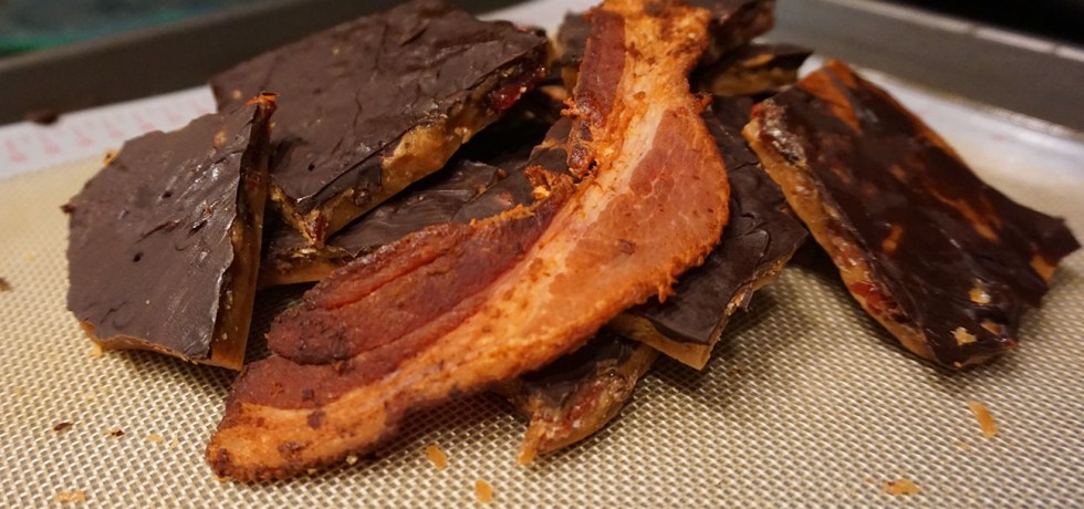 Chocolate covered bacon toffee candy