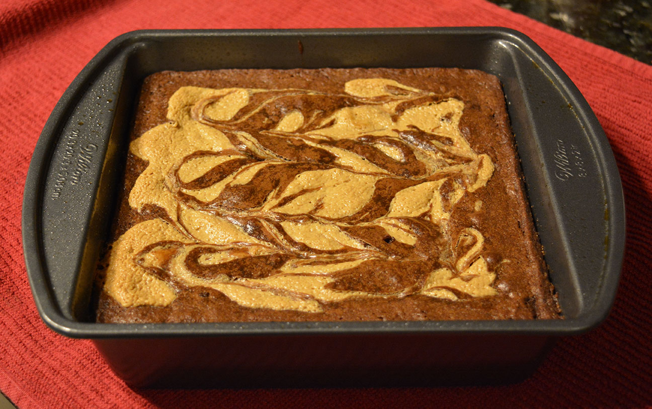 Peanut butter swirl brownie bars