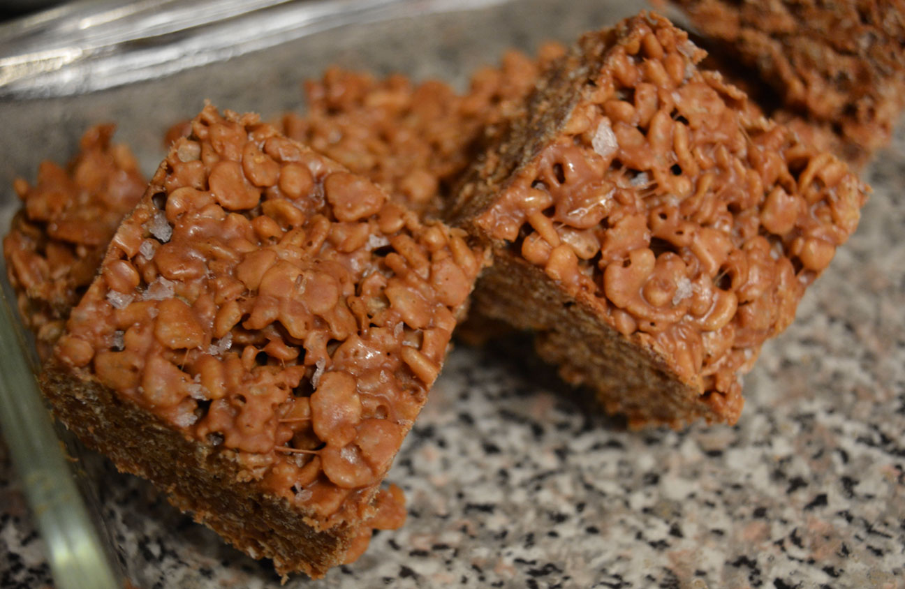 salted Nutella rice crispy treats