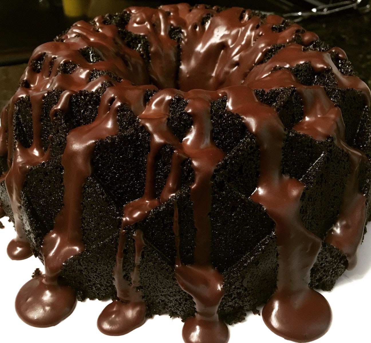 Dark Chocolate Bundt Cake with Chocolate Ganache