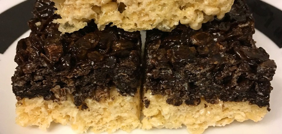 Chocolate and Plain rice crispy treats
