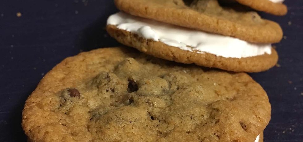 Graham Cracker Chocolate Chip Cookies with Marshmallow Fluff Filling