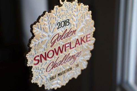 Pomona Holiday Half Marathon & 5K Ugly Sweater Run Snowflake Medal