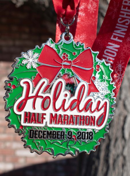 Pomona Holiday Half Marathon & 5K Ugly Sweater Run Medal