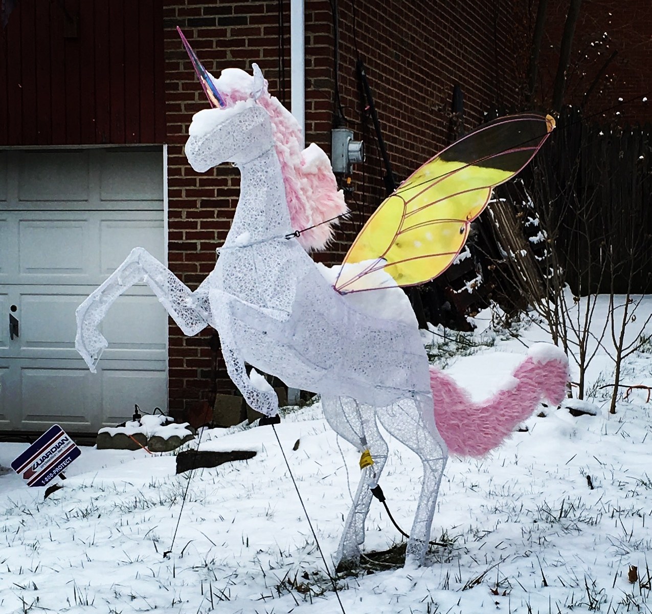 Digital nomad - unicorn in the snow in Pittsburgh