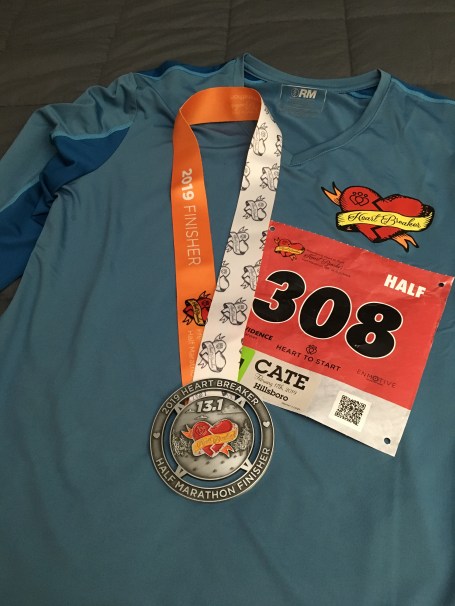 Heartbreaker Half Marathon 2019 Medal and Shirt